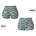 thumbnail image 5 of Yiaed PUG HEAD And Flower Print Women's Athletic Shorts Running Shorts Sporty Short High Waisted Elastic Workout Shorts for Yoga Gym Running & Sports -Large, 5 of 7