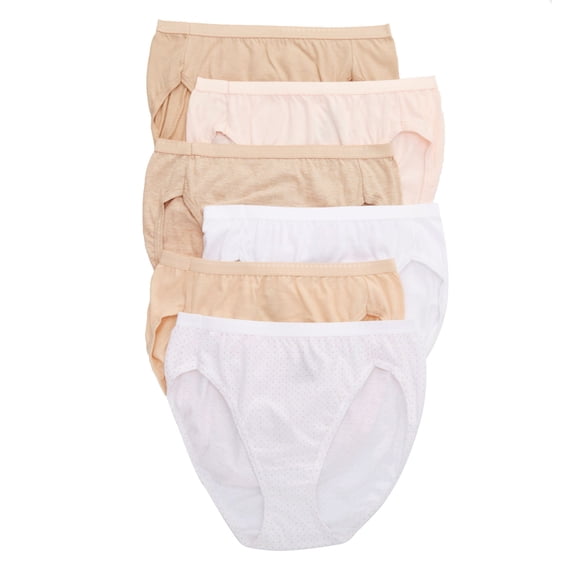 Hanes Ultimate Hi-Cut Underwear 6-Pack Women's Breathable High Cut Full Coverage sz 5-10