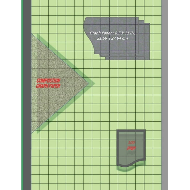 graph paper notebook 8 5 x 11 in 21 59 x 27 94 cm 1 2 inch thin 0 5