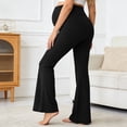 thumbnail image 4 of Gyujnb Cross V Waist Maternity Bootcut Jeans Stretch Denim High Waist Belly Support Slim Flared Pregnancy Daily Trousers,XL, 4 of 5