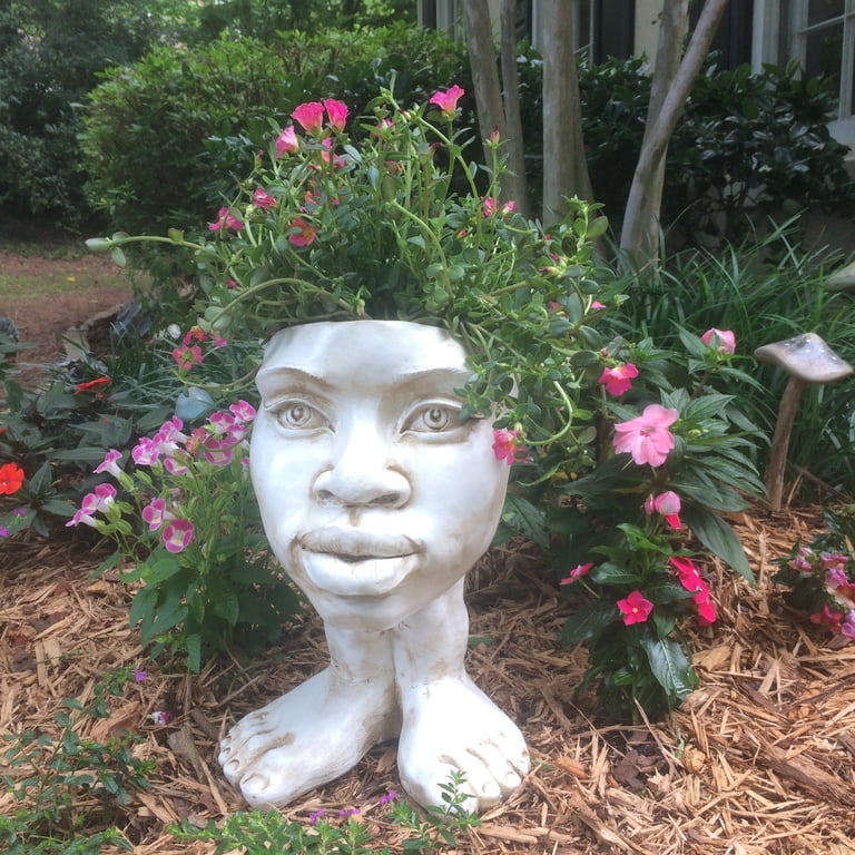 Homestyles Antique White 13 in. Auntie Kayla the Muggly Face