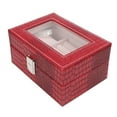 thumbnail image 2 of Boaby Jewelry Case Watch Box Portable Large Capacity Watch Box Jewelry Storage Box Case Organizer(RED), 2 of 8