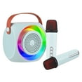 thumbnail image 1 of Graflsoa Portable Bluetooth Karaoke Speaker with Dual Microphones, RGB Mood Lighting, 10W Output, 1800mAh Battery, Home & Outdoor Use, Blue (L2 Model), 1 of 6