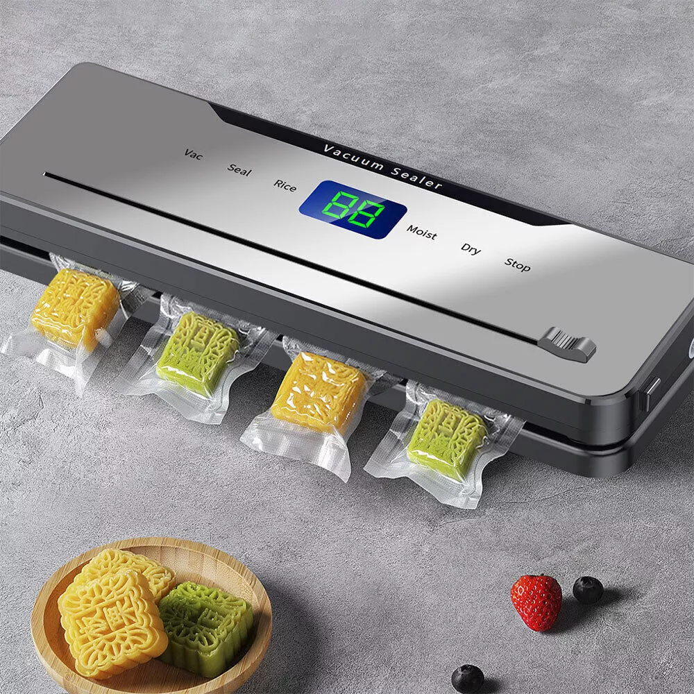 Food Saver Vacuum Sealer Machine with LED Display,High-Speed Continuous Working Suction Power Food Sealer with 30 Airtight Bags and Accessory Hose for Food Save and Storage