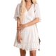 thumbnail image 1 of SAYOO , vestido de chifón de verano para mujer, vestido informal de media manga con cuello en V y estampado de puntos de Color sólido para fiesta SAYOO  Moda, 1 of 9