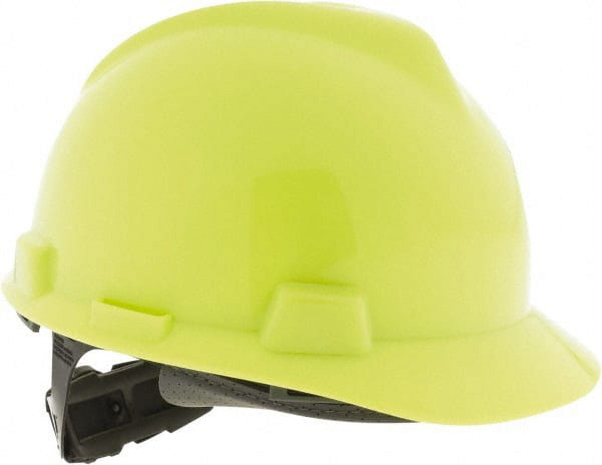 MSA 10061512 Hard Hat Class E HiViz Yellow Green, Plastic, Slotted