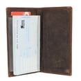 thumbnail image 6 of MARSHAL Vintage Leather American Flag Checkbook Cover with Chain  RFID Blocking Long USA Flag Checkbook Holder Brown No Chain, 6 of 8