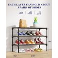 thumbnail image 3 of Organizador Apilable de 3 Niveles Kitsure para Zapatos 70 cm Negro, 3 of 8