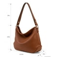 thumbnail image 4 of Montana West Soft Hobo Bags for Women Purses and Handbags Shoulder Satchel Bag, 2 Straps Brown, 4 of 7