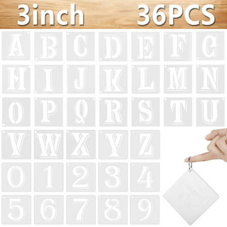 36pcs 3 Inch Alphabet Letters & Numbers Stencils PET fr Painting Decor Home  Sign