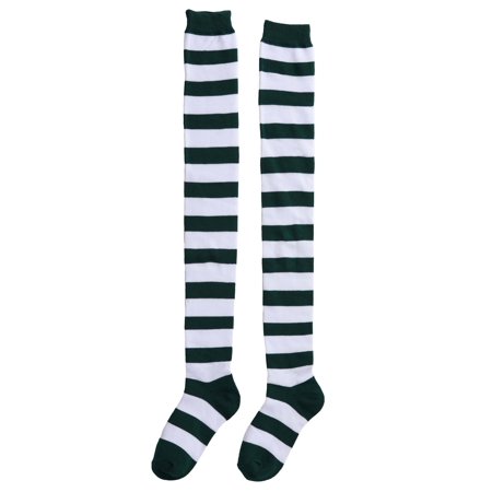 Plus Size White/Green Munchkin Socks for Women
