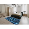 thumbnail image 5 of Ahgly Company Machine Washable Indoor Round Transitional Blue Ivy Blue Area Rugs, 4' Round, 5 of 7