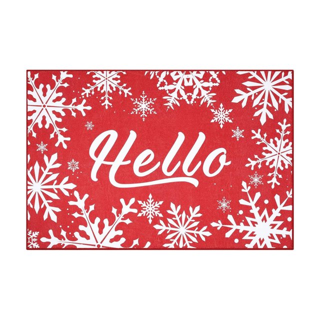Interior Welcome Mat for Living Room and Entryway | Velvet Carpet with Non- Backing Snowflake Letter Print Versatile Door for Beach Camper RV Front Door Bathroom and Hall