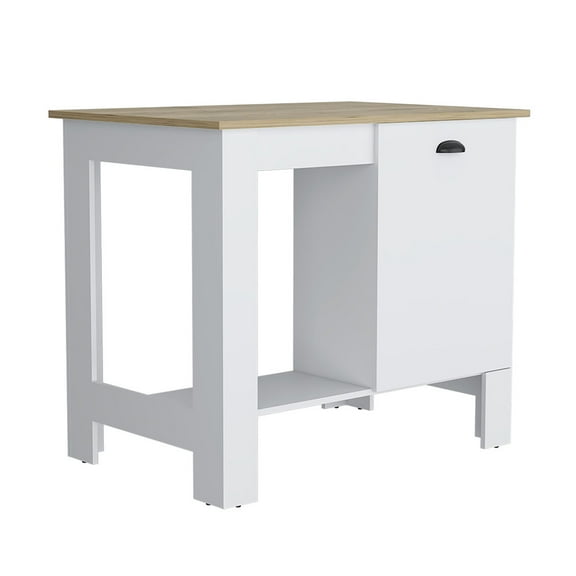 Dtwnek Kitchen island Stand Table with 1 Drawer, White