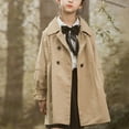 thumbnail image 6 of NAISIBABY Girls Trench Jacket, Notched Collar Double Breasted Mid-Length Fall British Style Windbreaker Coat Khaki 5T, 6 of 9