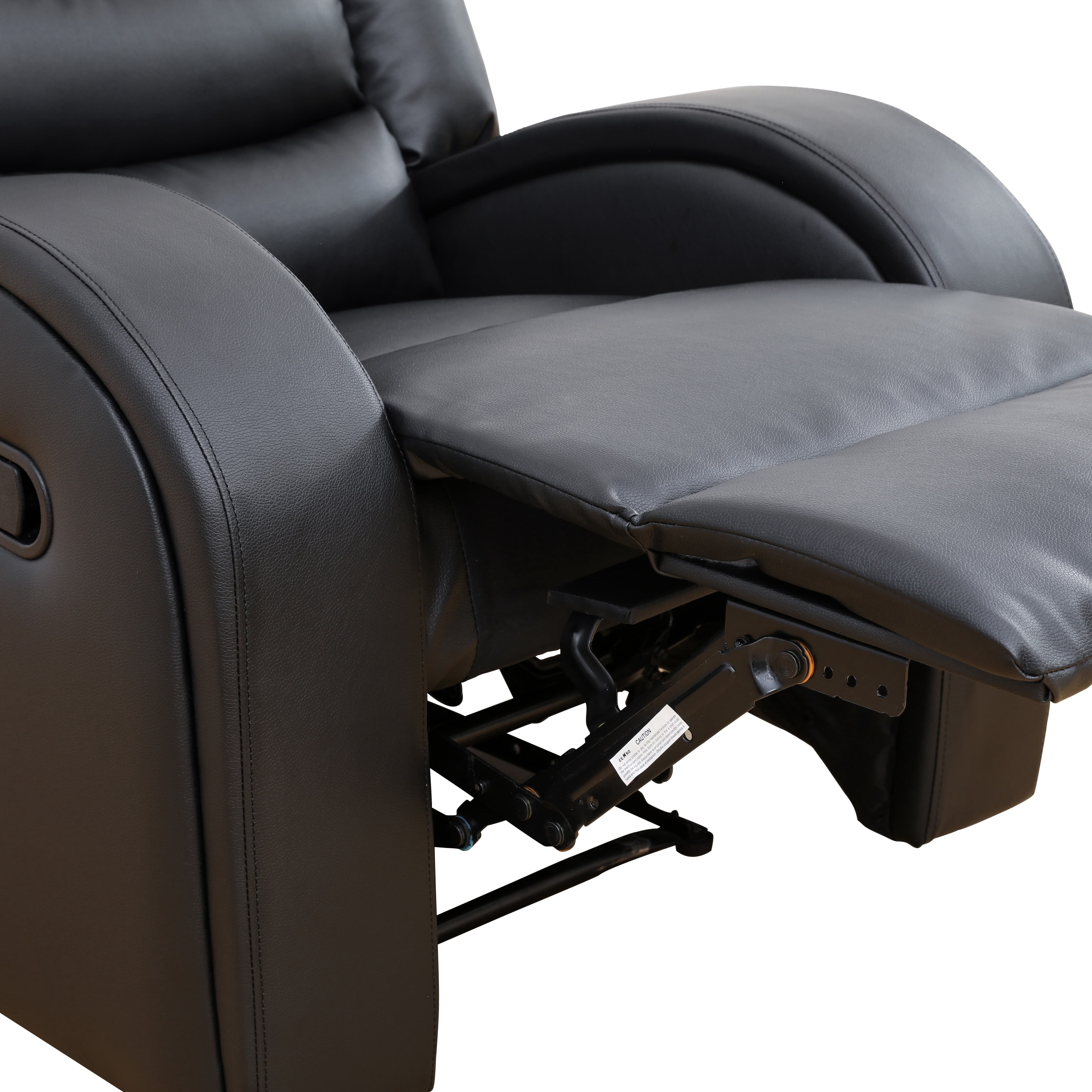 MAYEERTY Power Recliner Chair, Electric Faux Leather Reclining Chair with Adjustable Backrest for Living Room, Black