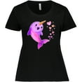 thumbnail image 3 of Inktastic Valentine's Day Cute Pink Narwhal with Hearts Women's Plus Size T-Shirt, 3 of 5