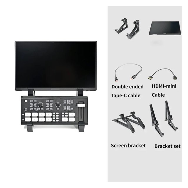 Commutateur Vidéo 4 Canaux - Compatible pour Moniteur de Diffusion en Continu en Direct