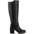 thumbnail image 2 of SUN STONE Womens Black Buckle Accent Goring Viviaan Round Toe Block Heel Zip-Up Dress Boots 5.5 M, 2 of 4