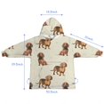 thumbnail image 7 of Dachshund Footprint Blanket Hoodies for Kids 6-13YR Oversize Wearable Blanket Hoodies for Boys Girls Teens, 7 of 7