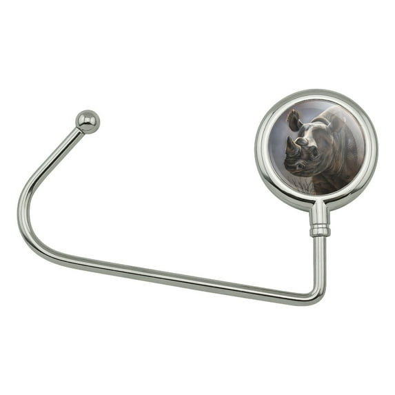 Black Rhino Rhinoceros Purse Bag Hanger Holder Hook