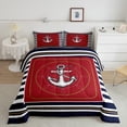 thumbnail image 3 of Feelyou Sailboat Anchcor Kids Bedding Comforter Set, Cartoon Rudder Print Twin Comforter Sets, Ocean Marine Theme Bedding Set, Breathable Home Decor, 2-Piece, 3 of 9