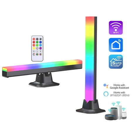 

Meijuhuga RGB LED Light Bar USB Powered Ambient Light Remote Control Color-Changing Gaming TV Backlight with 8 Dynamic Modes for PC Room Monitor Desk