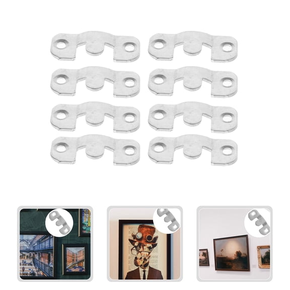 Soimiss 16Pcs Metal Mirror Clips Kit Silver Mirror Clamps For Frameless Mirror Installation