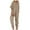 Khaki, variant on Riforla Women Solid Color V Neck Jumpsuits Half Sleeve Long Rompers Beam Foot Baggy Overalls Pants Jumpsuits for Women Hot Pink M