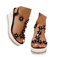 thumbnail image 2 of MKLEKYY Sandalias de Plataforma para Mujer, Elegantes Sandalias para Mujer Con Diseño de Diamantes de Imitación, Punta Abierta, Suela Gruesa para Uso Diario Informal En Primavera y Verano., 2 of 4