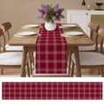 thumbnail image 6 of Red Checkered Short Table Runner 60 Inches Long, Farmhouse Buffalo Plaid Modern Cotton Linen Table Runners Dresser Scarves, Fabric Tabletop Scarf Furniture Cover for Home Dinner Party Decor 13"x60", 6 of 9