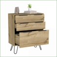 thumbnail image 2 of Dressers: Praga 3-Drawer Modern Dresser with Superior Top, Steel Hairpin Legs | Beige | Engineered Wood, 2 of 9