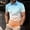 Light Blue, variant on Shirts for Men Gradient Print Turn-Down Collar Short Sleeve Button Pullover T-Shirt Cotton Linen Breathable Lightweight Relaxed Fit Office Beach Everyday Wear