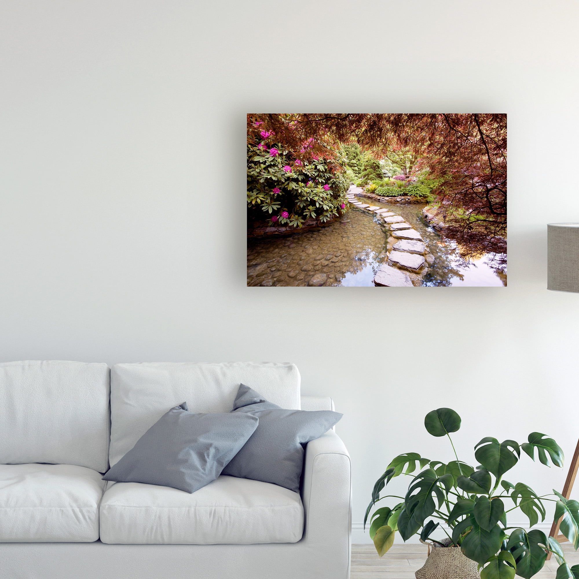 Trademark Fine Art 'Stepping Stones At Butchart Gardens Victoria B.C.' Canvas Art by Monte Nagler