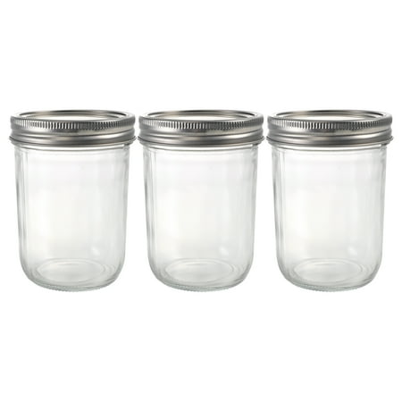 

3pcs 500ml Home Glass Storage Bottles with Metal Lids Beverages Storage Bottles