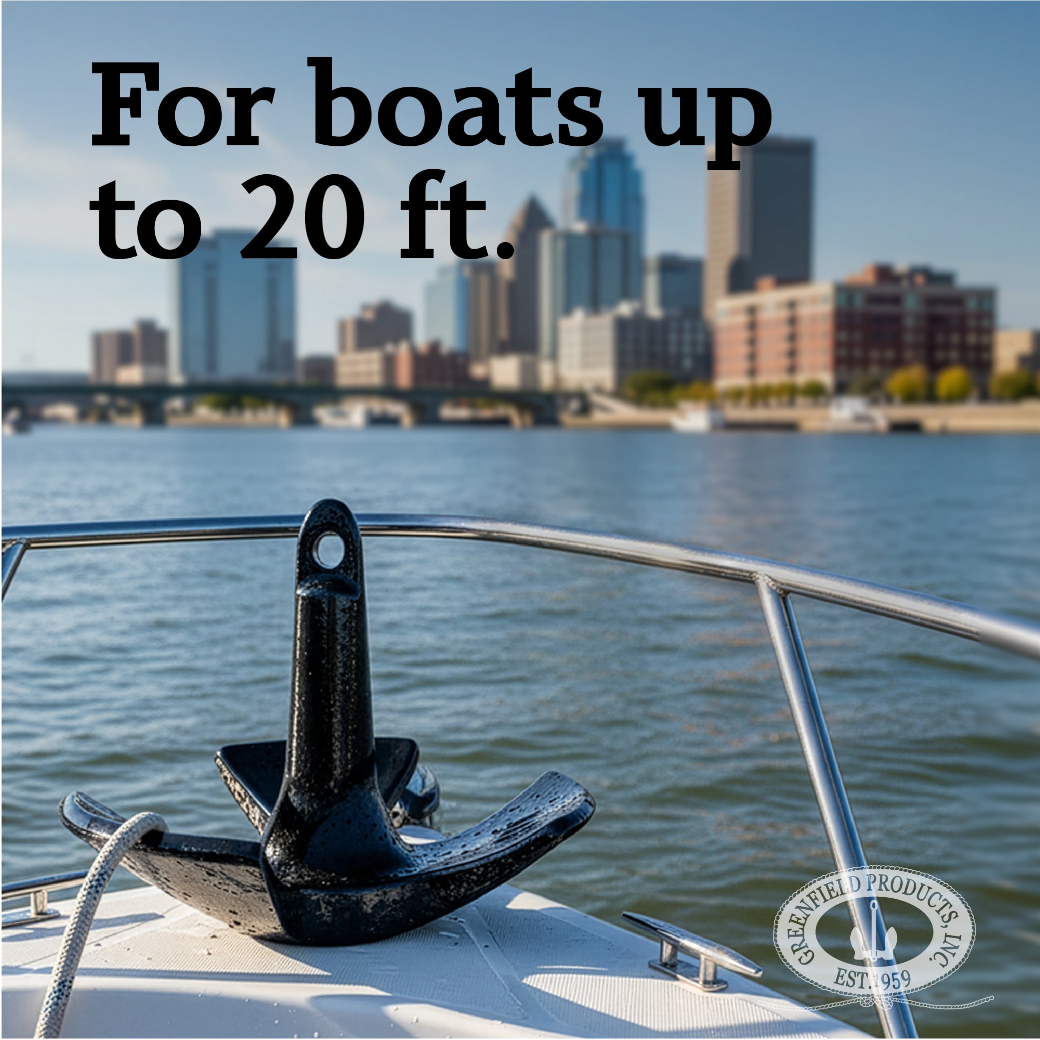 (2 pack) Greenfield Products River Anchor 18 lb. Cast Iron, Model 518-B-WLM
