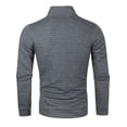 thumbnail image 4 of Mens Quarter Zip Pullover Sweaters Mock Neck Slim Fit Lightweight Pullover Waffle Knit Casual Sweater,Dark Gray XXL, 4 of 4
