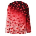 thumbnail image 5 of Garbnen Women's Valentine's Day Shirts Love Heart Print Crew Neck Women Long Sleeve Shirts Fashion Spring Summer Women's Tunic Tops, 5 of 5