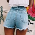 thumbnail image 2 of High Waisted Ripped Denim Shorts for Women – Frayed Hem Casual Jean Shorts, 2 of 4