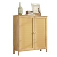 thumbnail image 4 of IVV Modern Mid-Century Storage Cabinet with 2 Woven Rattan Doors, Adjustable Shelves & Solid Wood Legs, Bohemian Style Accent Cabinet for Living Room, Dining Room, Entryway (Natural), 4 of 7
