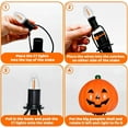 thumbnail image 6 of Halloween Decorations Outdoor Pumpkin Pathway Lights, 7Ft Halloween Path Lights with 4 Pumpkin Stakes Lights and 5 C7 LED Light Blubs (1 Spare) for Halloweens Party Lawn Walkway Lighting and Decor, 6 of 7