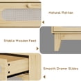 thumbnail image 4 of EastVita Wooden 6 Rattan Drawer Dresser with USB Ports and Outlets Chests of Drawers Storage for Bedroom Living Room Hallway Bedside Dining Room, 4 of 7
