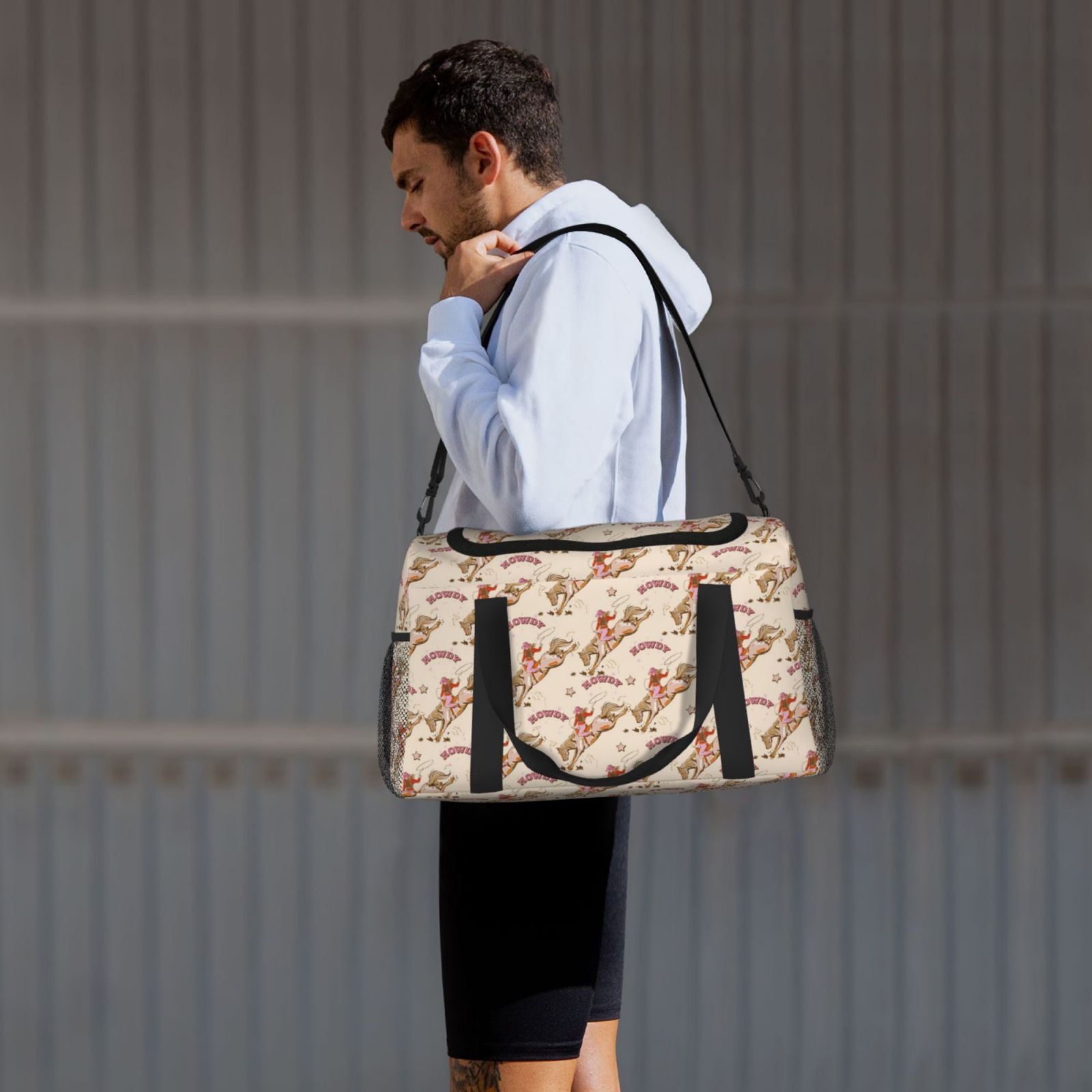 Defioc Howdy Cowgirl Print Hand Travel Bag - Foldable Travel Duffel Bags for Men Women -Sport Gym Bag - Overnight Travel Duffel Bag - Adjustable Shoulder Strap
