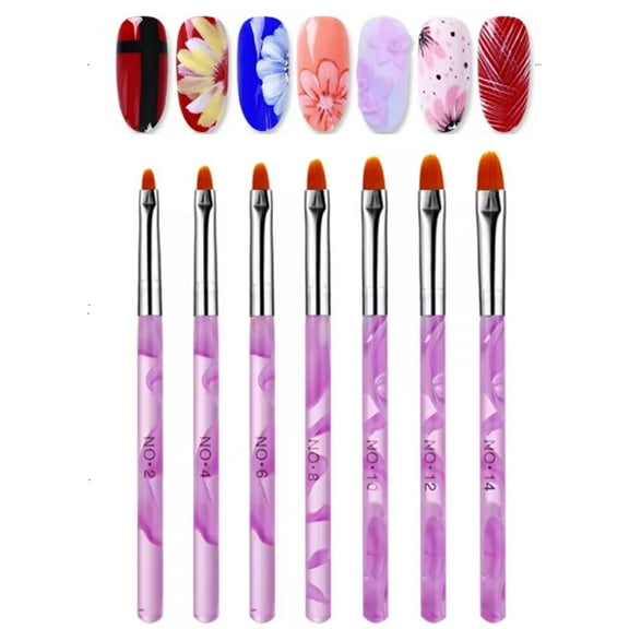 7-Piece Nail Art Brush Set for UV Gel Painting – Professional Nail Flower Painting Brushes & Gradient Design Pens TIKA