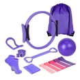 thumbnail image 1 of 13 piezas Pilates Circle Set Bandas de resistencia con pelota versátil con anillo de de bolsas de almacenamiento para un ejercicio de muslo Púrpura, 1 of 8