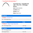 thumbnail image 2 of Front Brake Hose - Compatible with 1969 - 1972, 1974 - 1978 Dodge Monaco 1970 1971 1975 1976 1977, 2 of 2