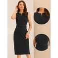 thumbnail image 2 of DARING DIVA Women's Round Neck Bodycon Sheath Sleeveless Work Dresses XL Black, 2 of 5