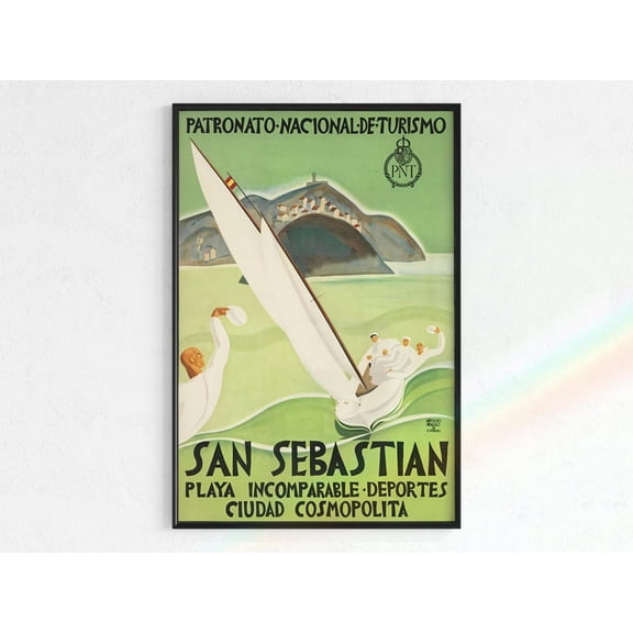 San Sebastian Sailing Regatta Poster, Unframed Paper Poster 8x10in