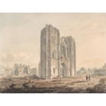 thumbnail image 2 of Edward Dayes 24x19 Black Ornate Framed Double Matted Museum Art Print Titled: Elgin Cathedral, Moray (1792), 2 of 5