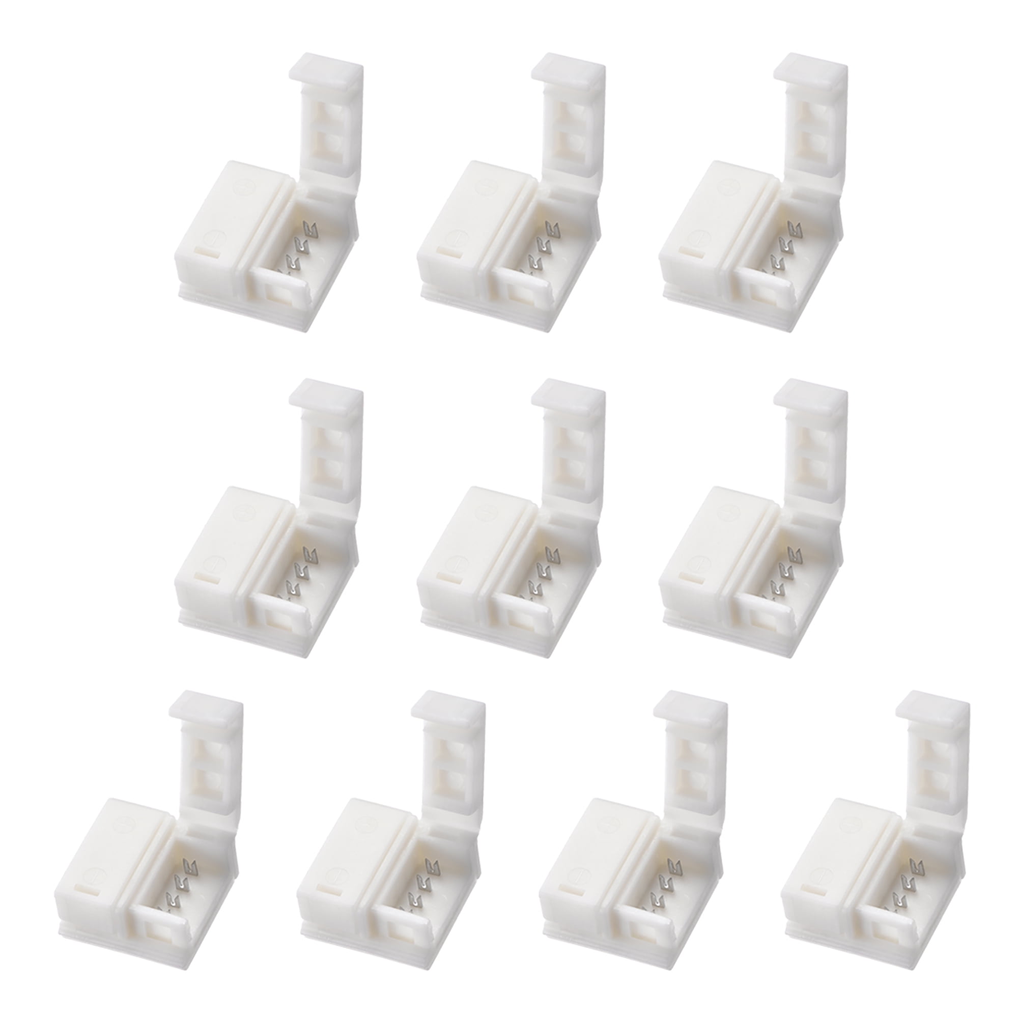 10mm 4P LED Strip Connector Solderless for 5050 3528 RGB Multicolor Waterproof Lights 10Pcs